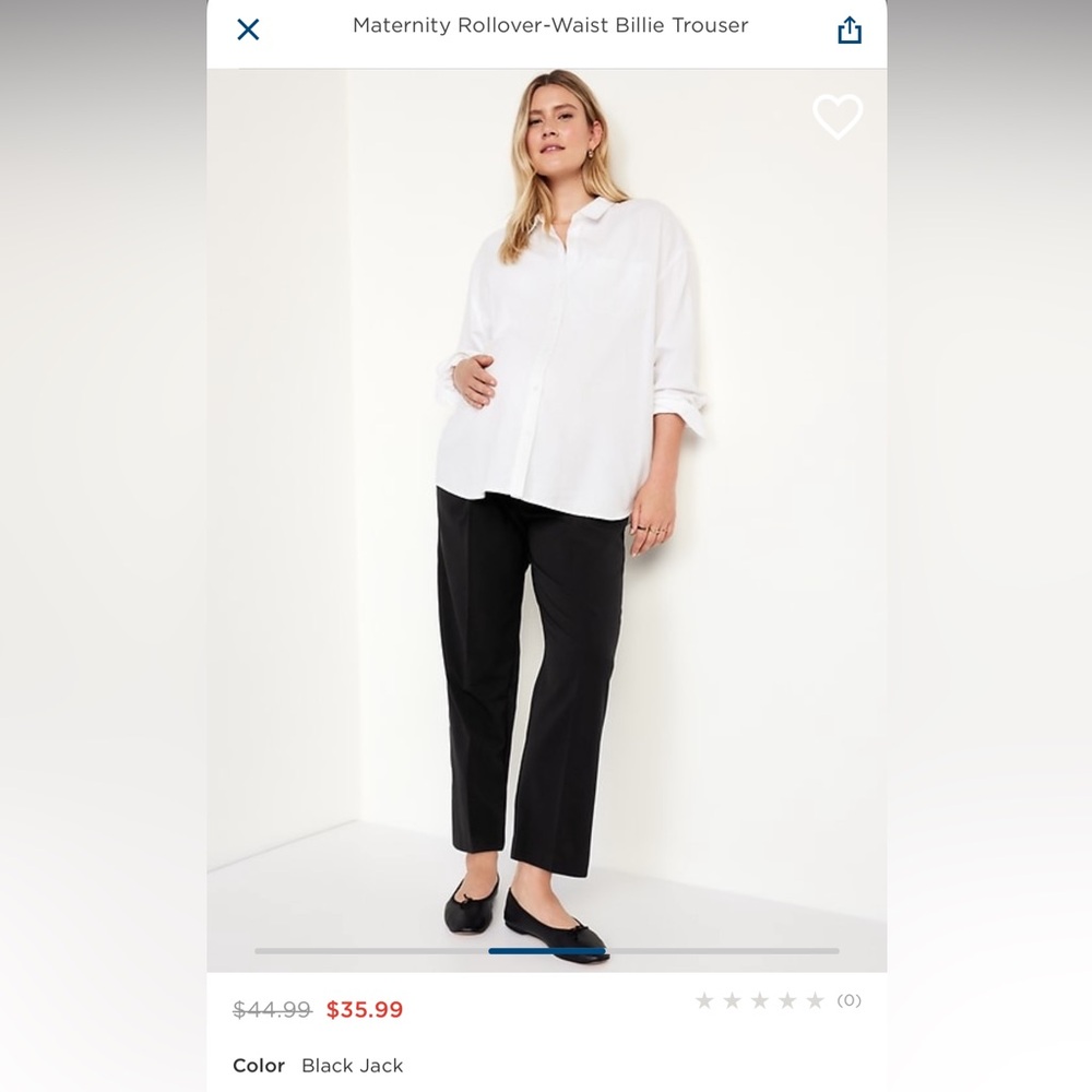 Old Navy Maternity Rollover-Waist Billie Trouser (Size: Large)